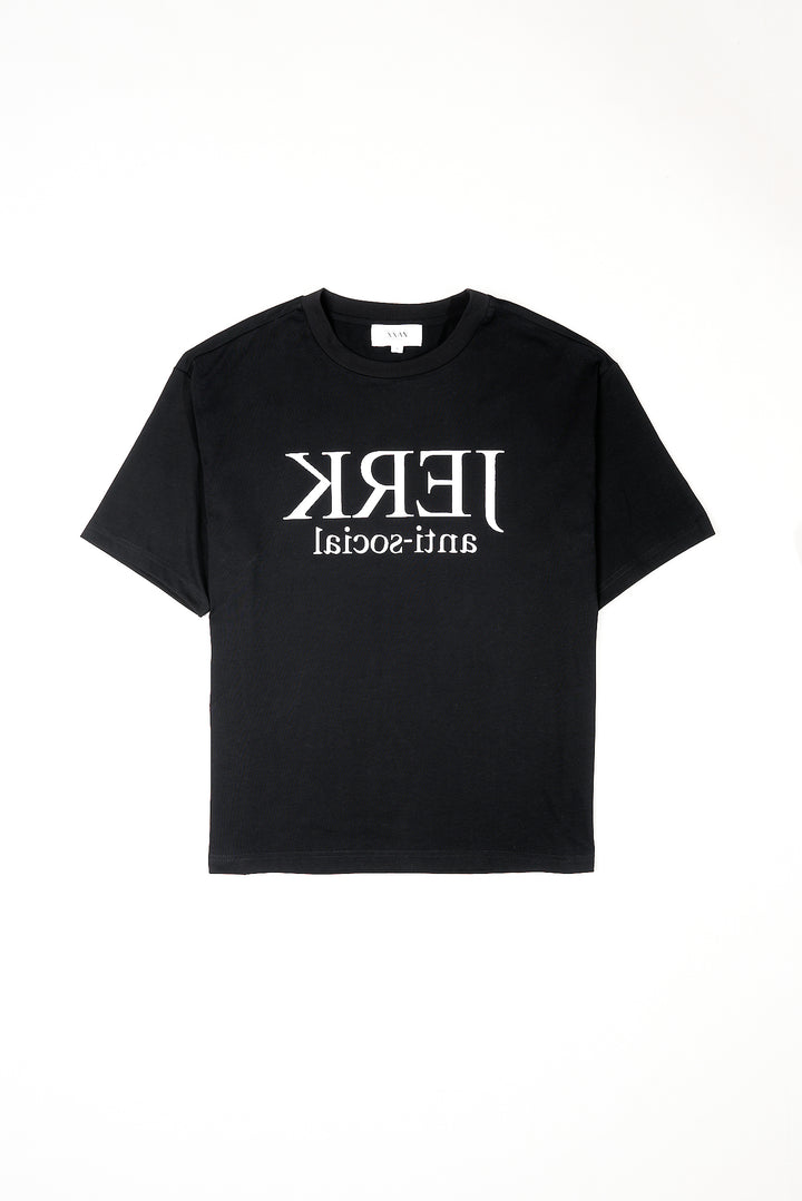 Jerk Oversized Cotton Tee In Black