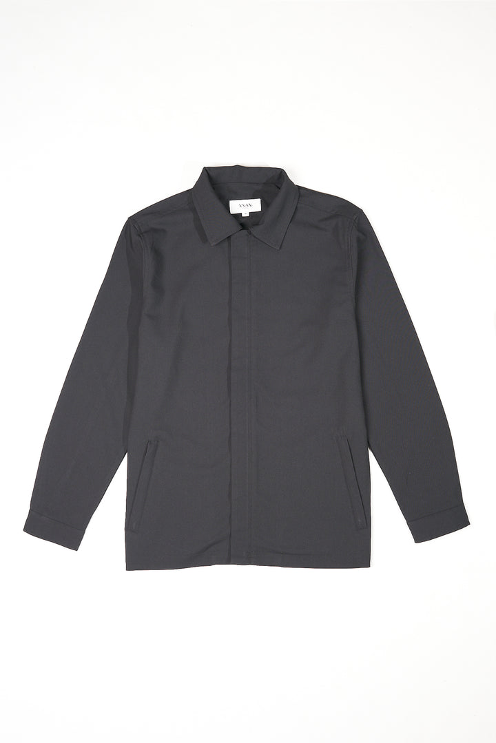 Stealth Black Zip Up Shirt Jacket