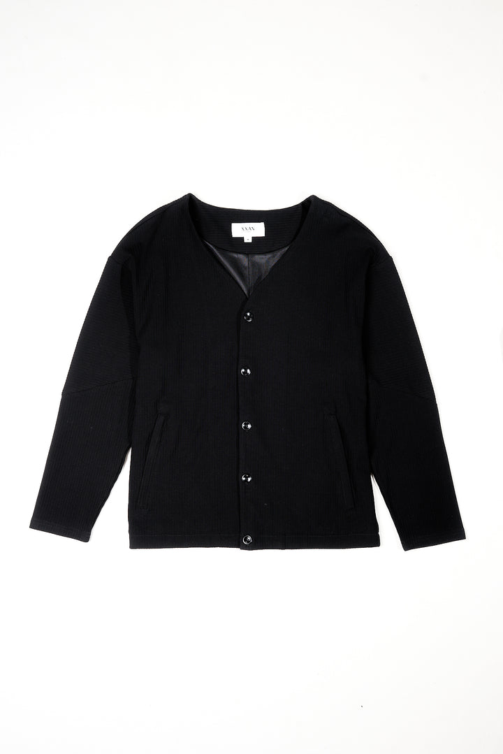 Ribbed Black Cardigan