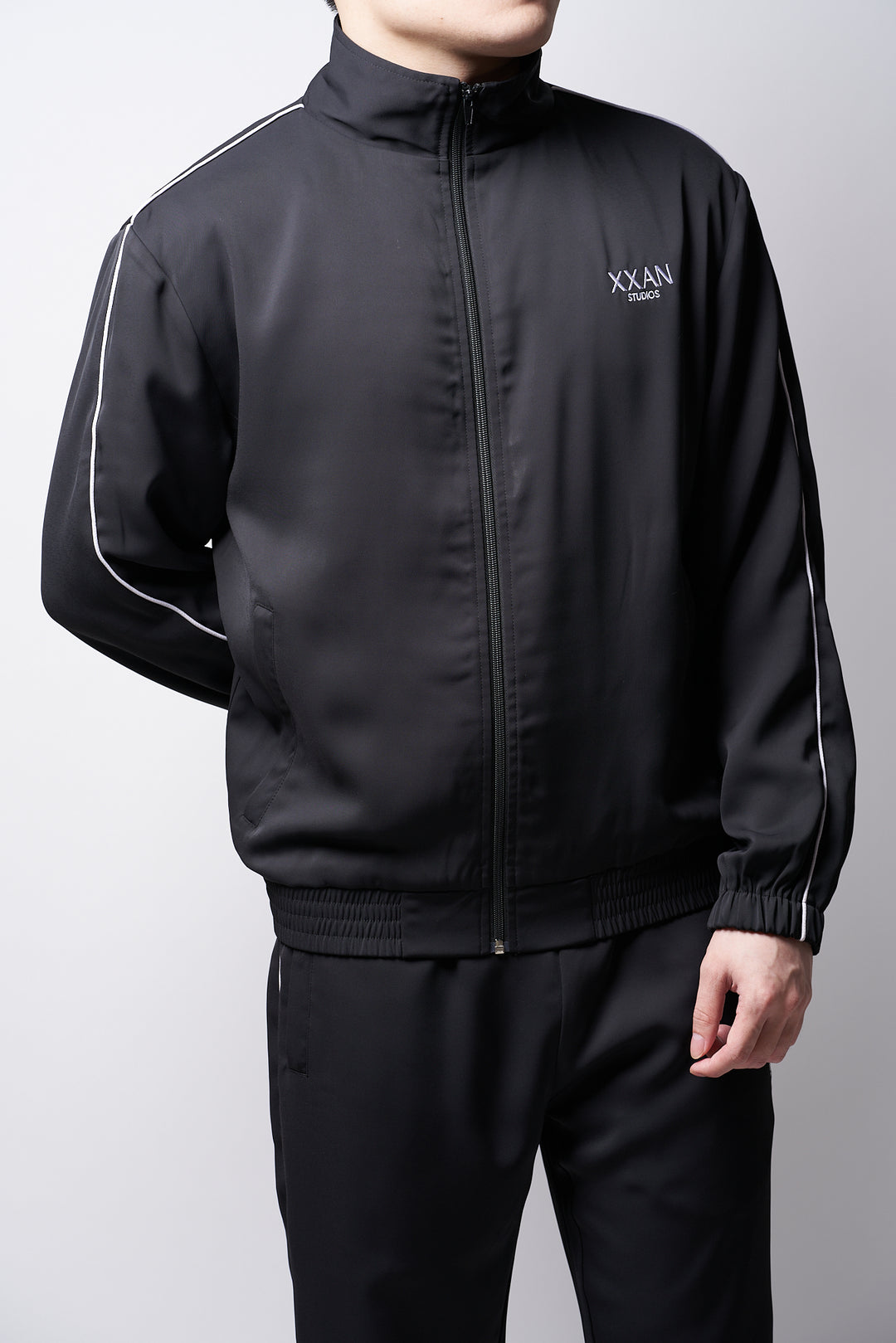 Light & Shadow Collection Essential Black Track Jacket