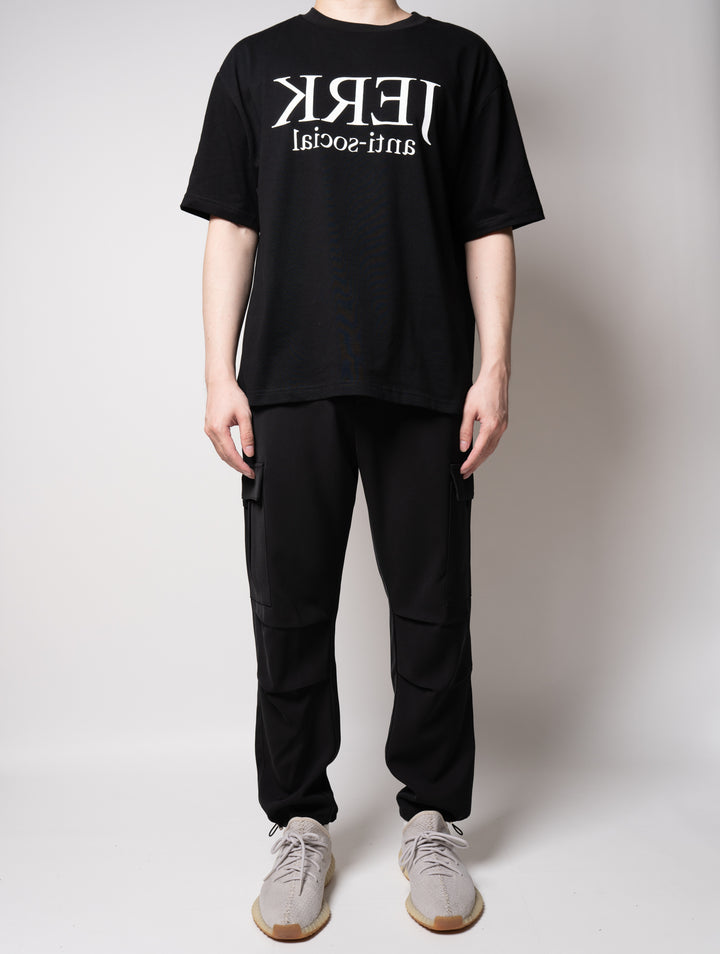 Jerk Oversized Cotton Tee In Black