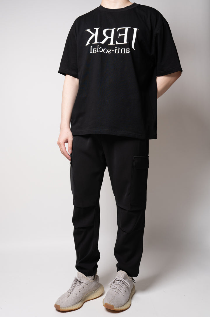 Jerk Oversized Cotton Tee In Black