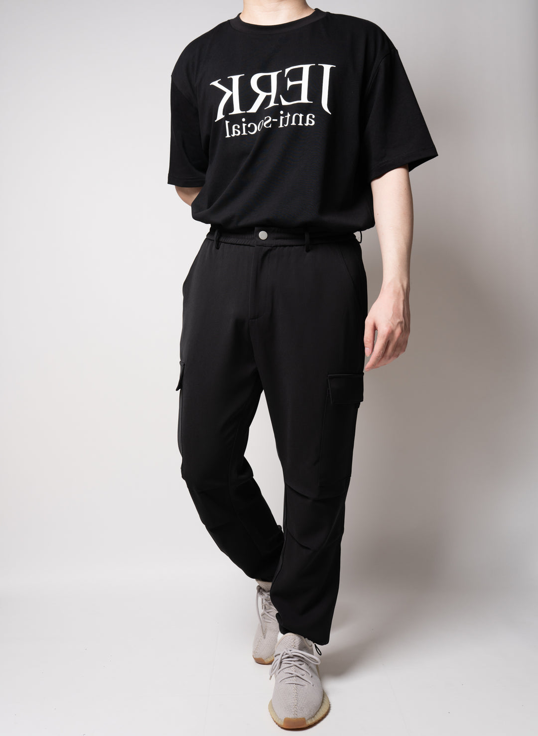 Jerk Oversized Cotton Tee In Black